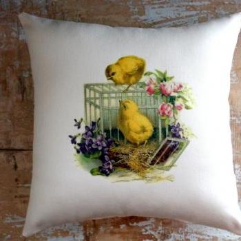 Easter Pillow, Chicks, Easter Decor, Cottage Decor, Home Decor