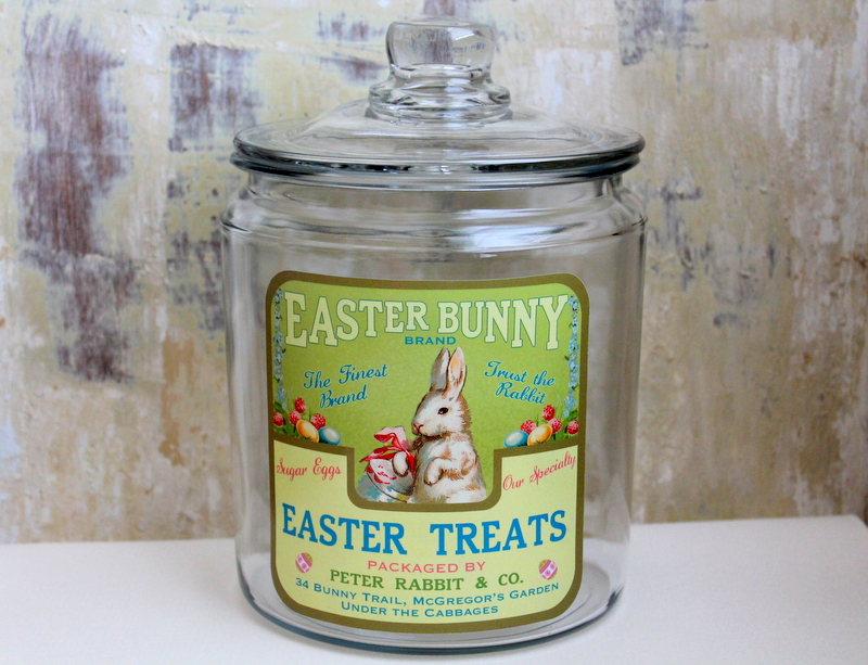 Easter Jar, Easter Decor, Easter Bunny, Cookie Jar, Candy Jar on Luulla